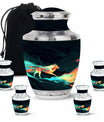 Colorful Wolf Cremation Urn for Human Ashes - Urn for Mom and Dad