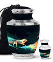 Colorful Wolf Cremation Urn for Human Ashes - Urn for Mom and Dad