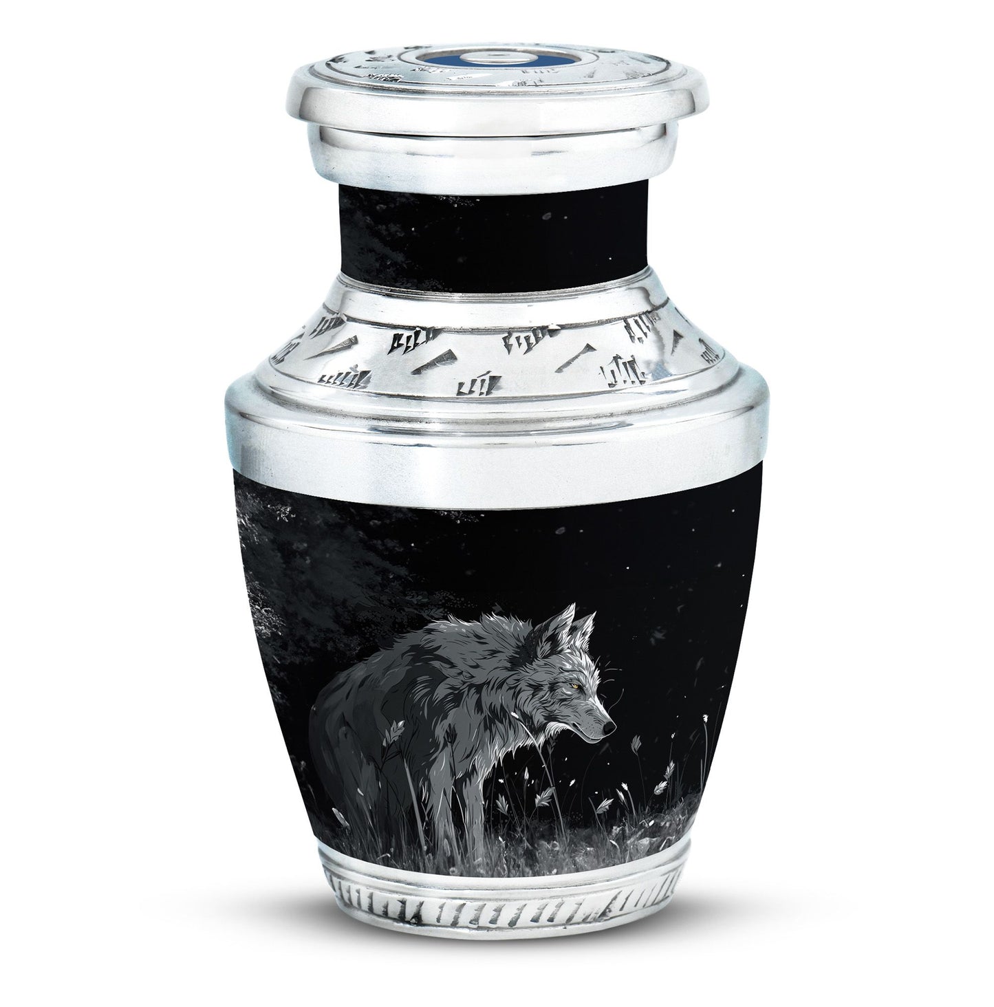 Personalized Wolf Cremation Urn for Men & Women - 10-inch, 200 cu in - Yatskia