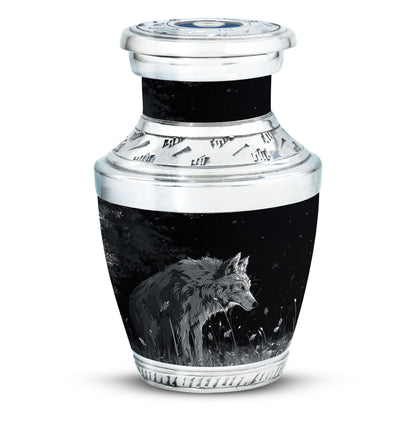 Personalized Wolf Cremation Urn for Men & Women - 10-inch, 200 cu in - Yatskia