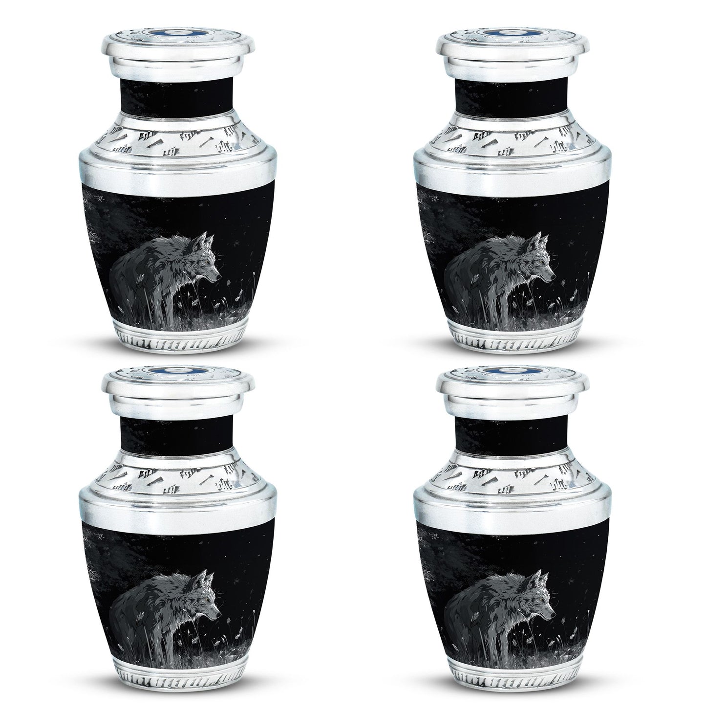 Personalized Wolf Cremation Urn for Men & Women - 10-inch, 200 cu in - Yatskia