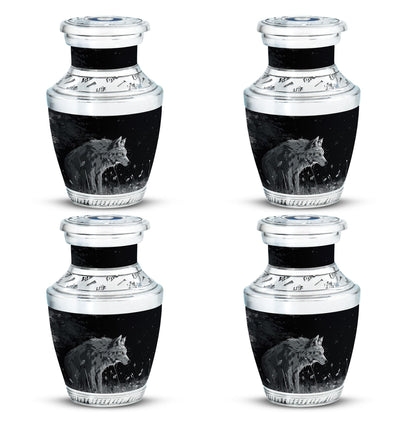 Personalized Wolf Cremation Urn for Men & Women - 10-inch, 200 cu in - Yatskia