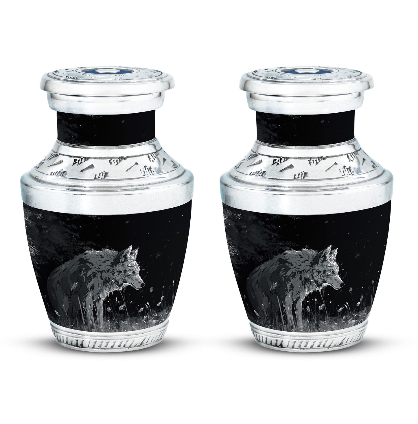 Personalized Wolf Cremation Urn for Men & Women - 10-inch, 200 cu in - Yatskia