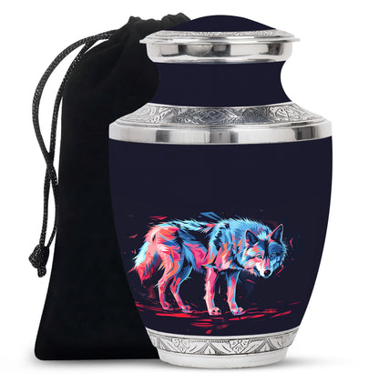 Personalized Wolf Cremation Urn for Mom - 10-inch, 200 cu in - Yatskia