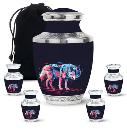 Personalized Wolf Cremation Urn for Mom - 10-inch, 200 cu in - Yatskia