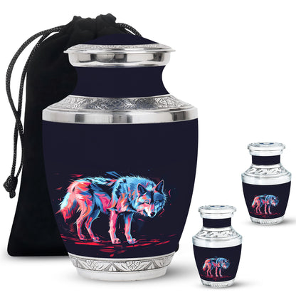 Personalized Wolf Cremation Urn for Mom - 10-inch, 200 cu in - Yatskia