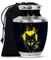 Black and Gold Wolf Urn for Human Ashes - Large For Urn Mom