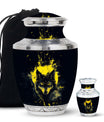 Black and Gold Wolf Urn for Human Ashes - Large For Urn Mom