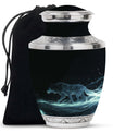 Blue Wolf Cremation Urn for Human Ashes - Memorial Urn for Adults