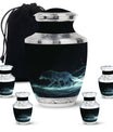Blue Wolf Cremation Urn for Human Ashes - Memorial Urn for Adults