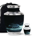 Blue Wolf Cremation Urn for Human Ashes - Memorial Urn for Adults