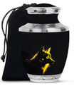 Black and Gold Wolf Urn for Human Ashes - Urn for Adult Mom and Dad