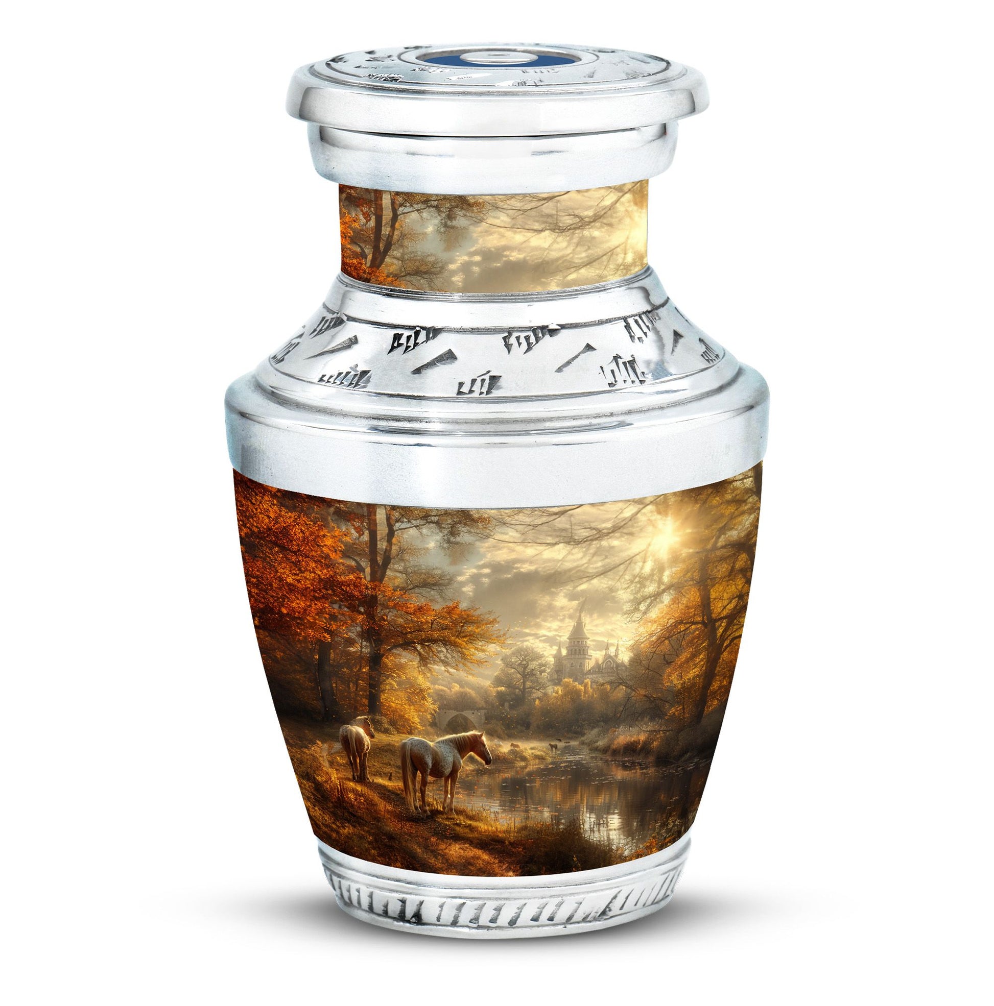 Horse Meadow Cremation Urn for Human Ashes - Memorial Urn for Mom and Dad