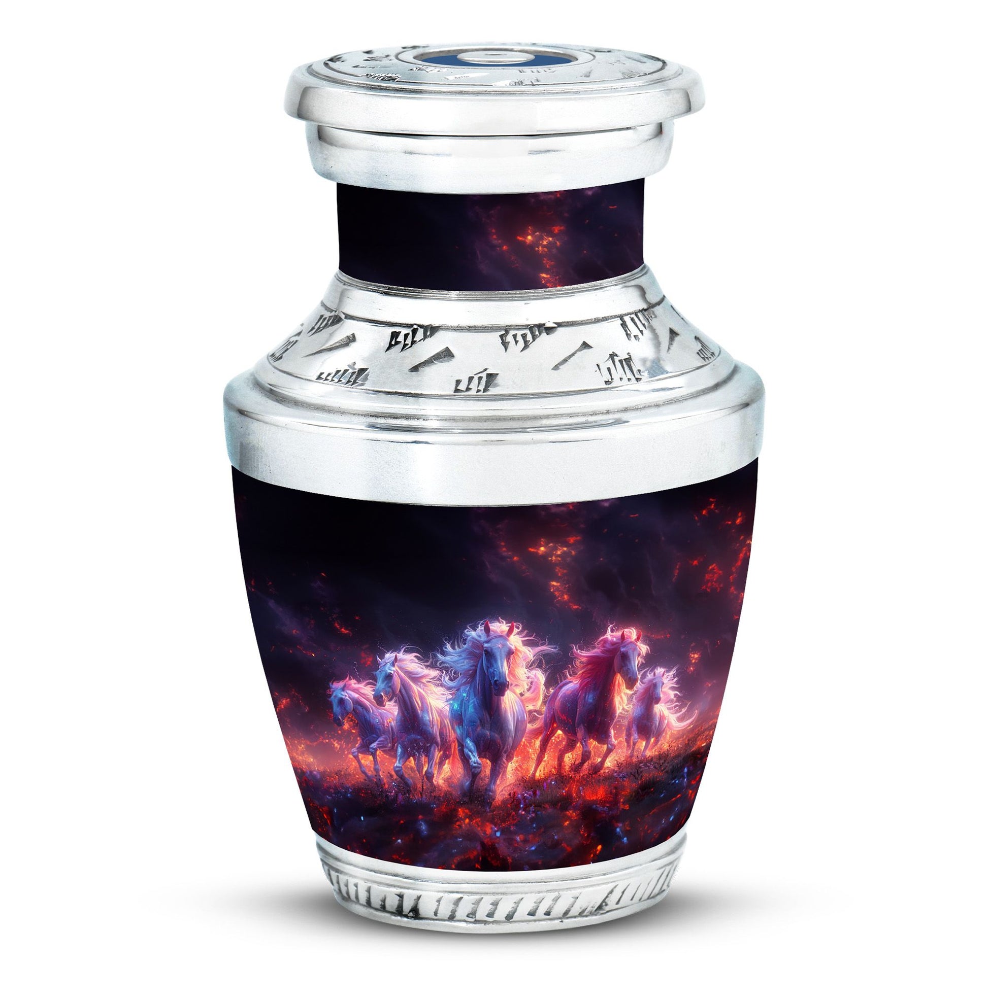 Galloping Horses Cremation Urn for Human Ashes - Urn Keepsake Set