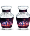 Galloping Horses Cremation Urn for Human Ashes - Urn Keepsake Set