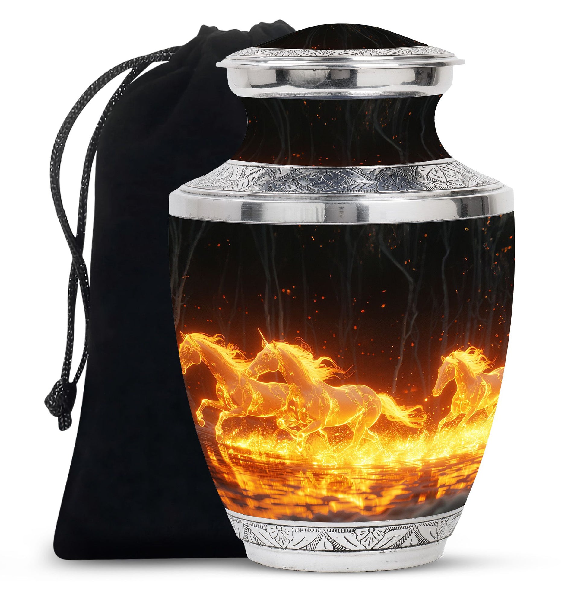 Luminous Ember Gallop Horse Cremation Urns For Human Ashes - Large Urn Mom
