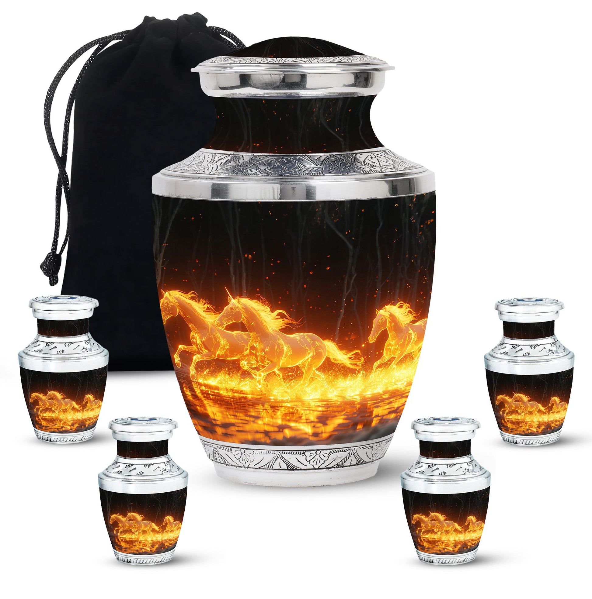Luminous Ember Gallop Horse Cremation Urns For Human Ashes - Large Urn Mom