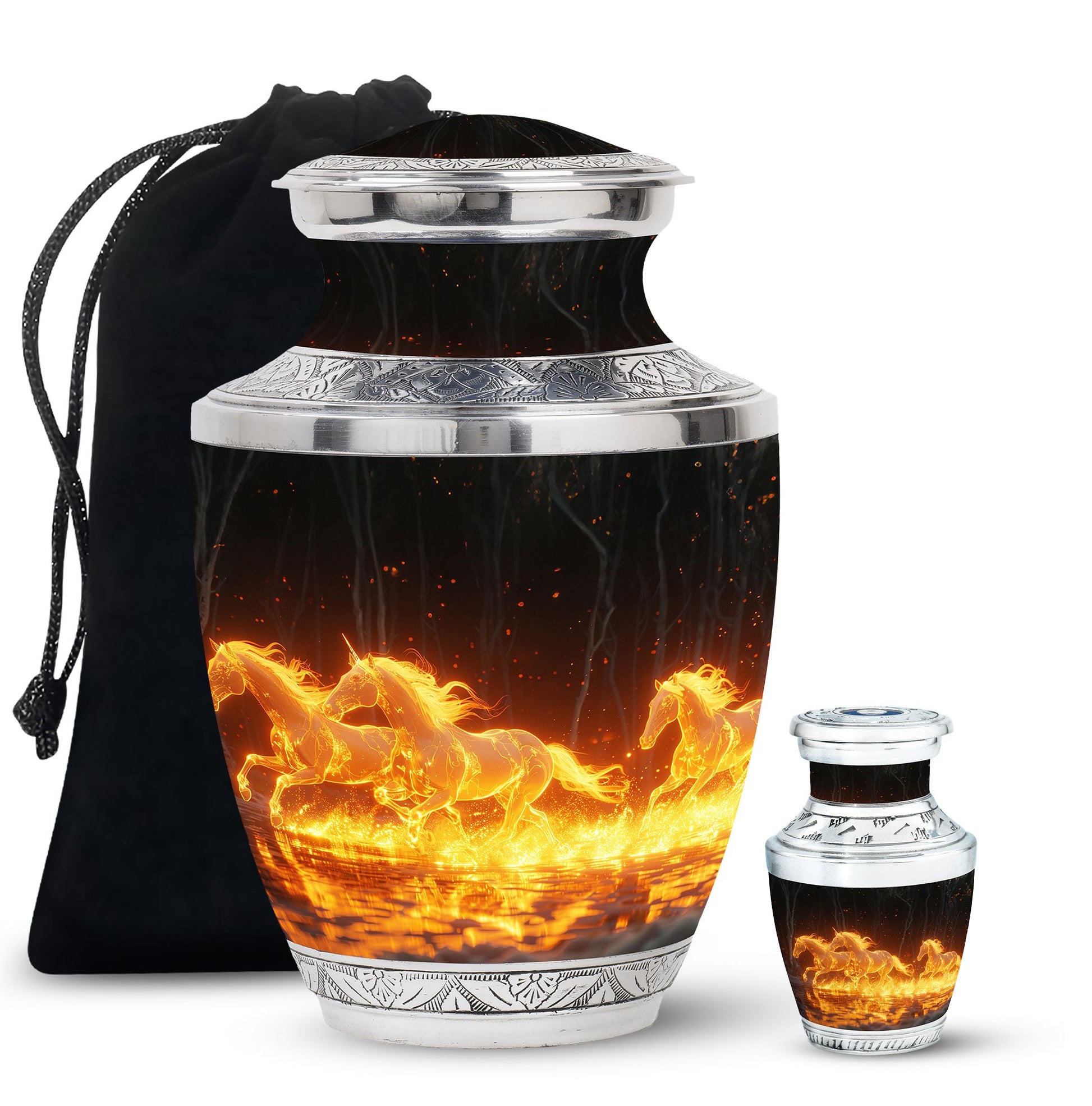 Luminous Ember Gallop Horse Cremation Urns For Human Ashes - Large Urn Mom