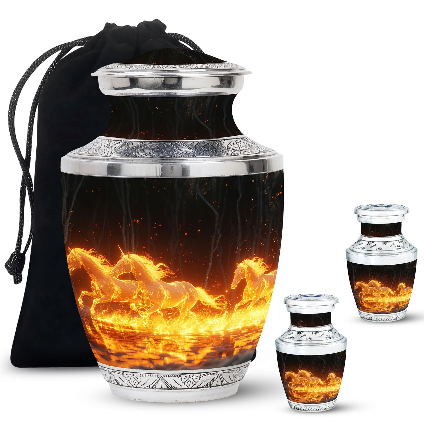 Personalized Horse Cremation Urn for Human Ashes - 10-inch, 200 cu in - Yatskia