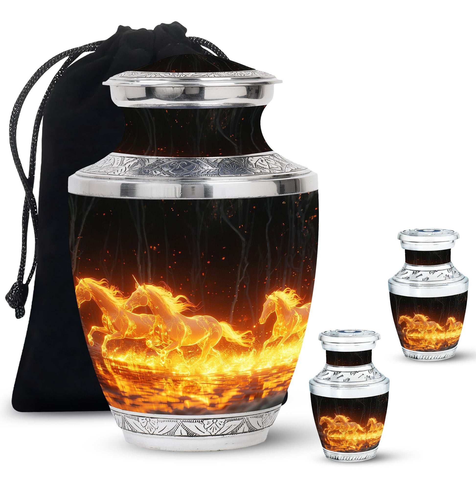 Luminous Ember Gallop Horse Cremation Urns For Human Ashes - Large Urn Mom