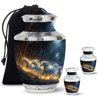 Personalized Horse Cremation Urn for Human Ashes - 10-inch, 200 cu in - Yatskia
