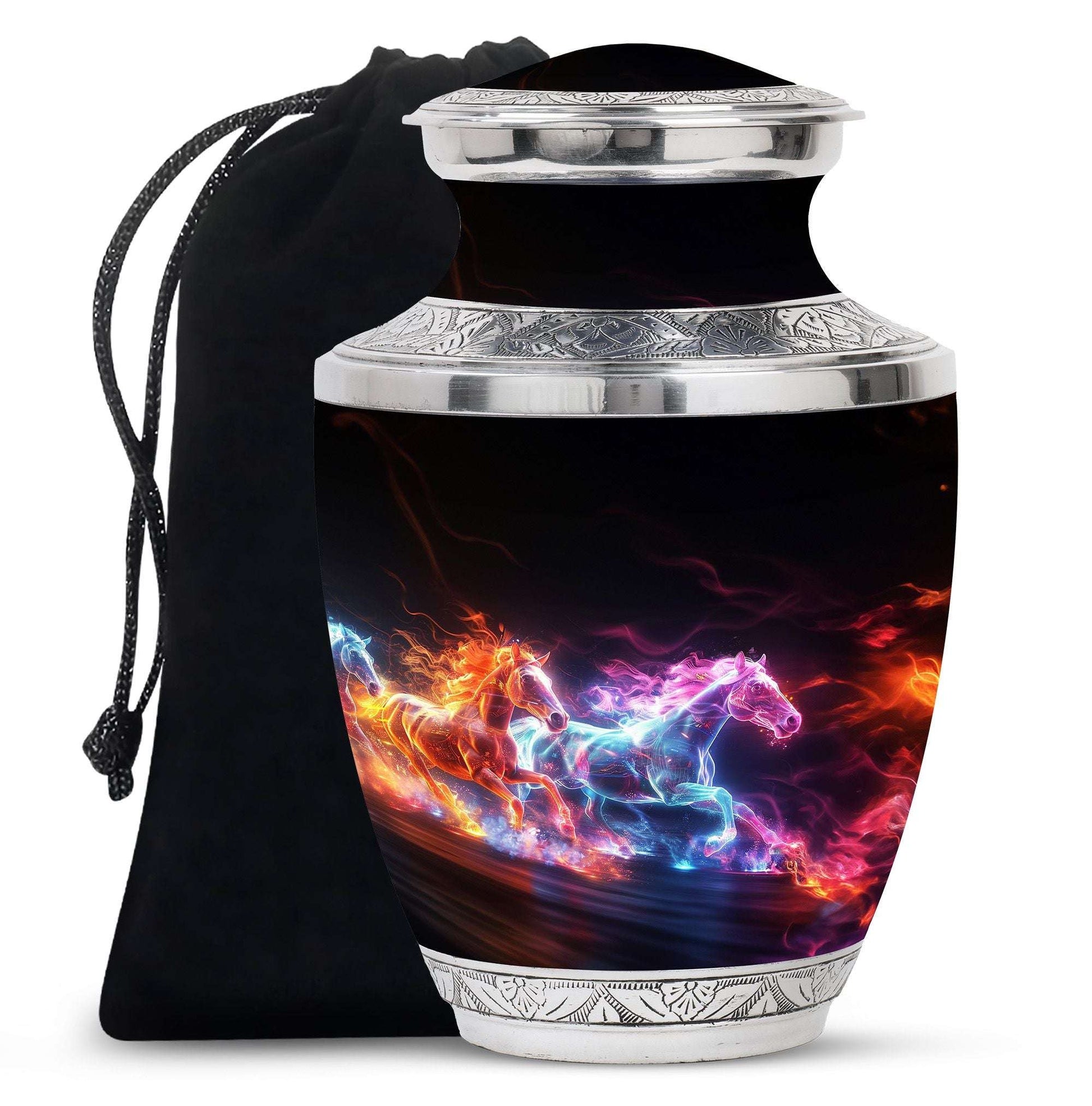 Horses Large Human Ashes Urn – Neon Horse Urns For Adult Male Dad