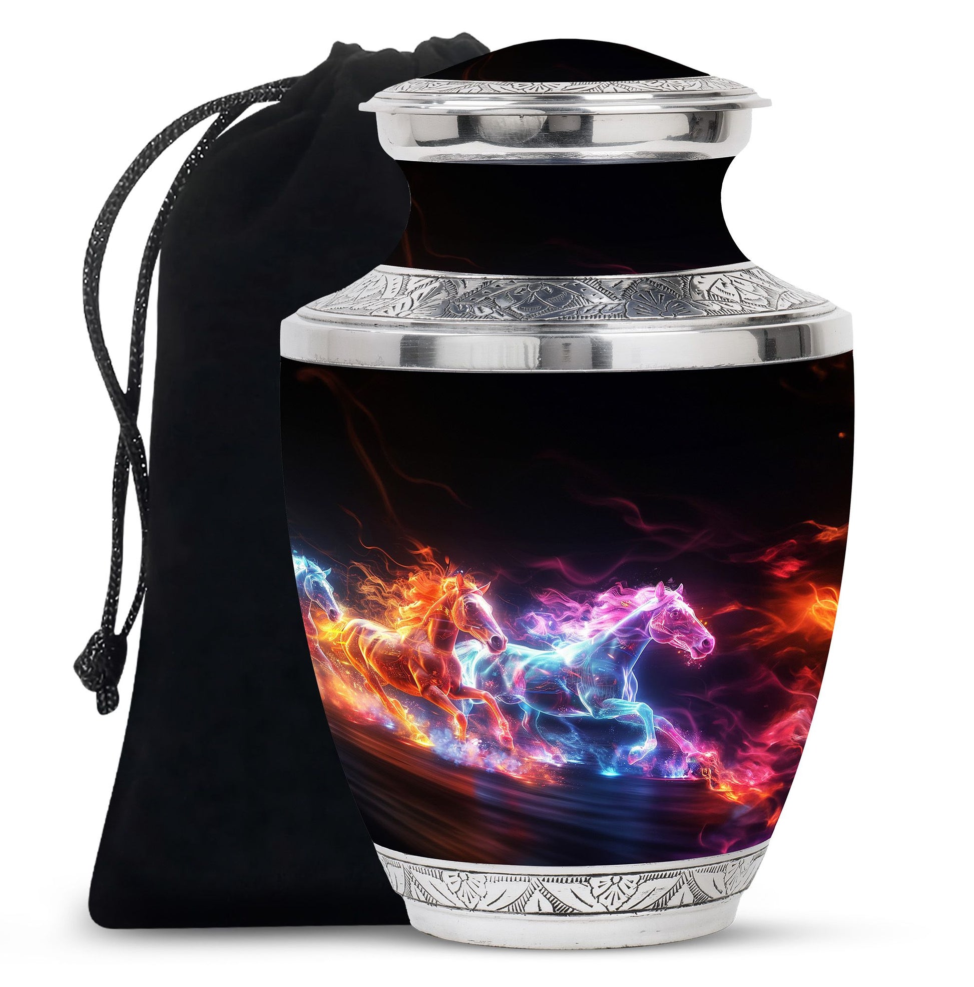 Running Horses Cremation Urns For Human Ashes - Burial Urns For Adult