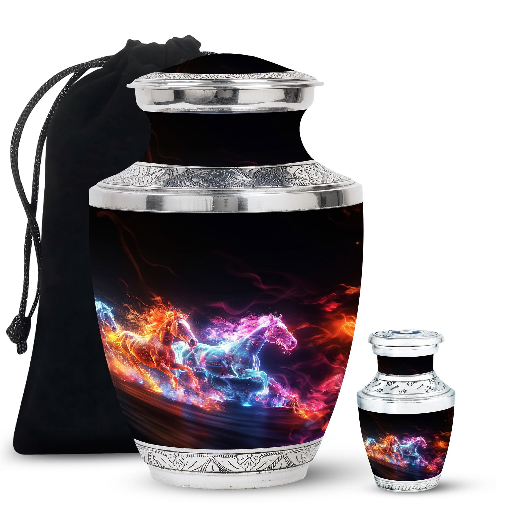 Running Horses Cremation Urns For Human Ashes - Burial Urns For Adult