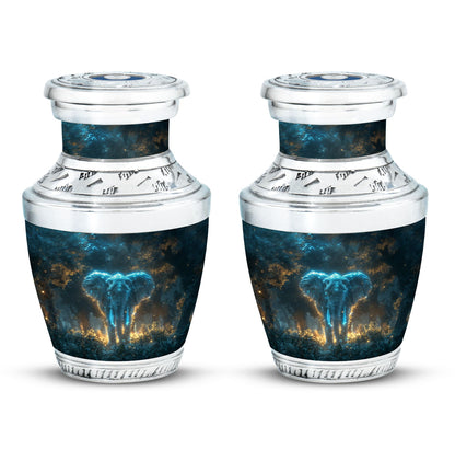 Blue Personalized Elephant Cremation Urn for Adults - 10-inch, 200 cu in - Yatskia