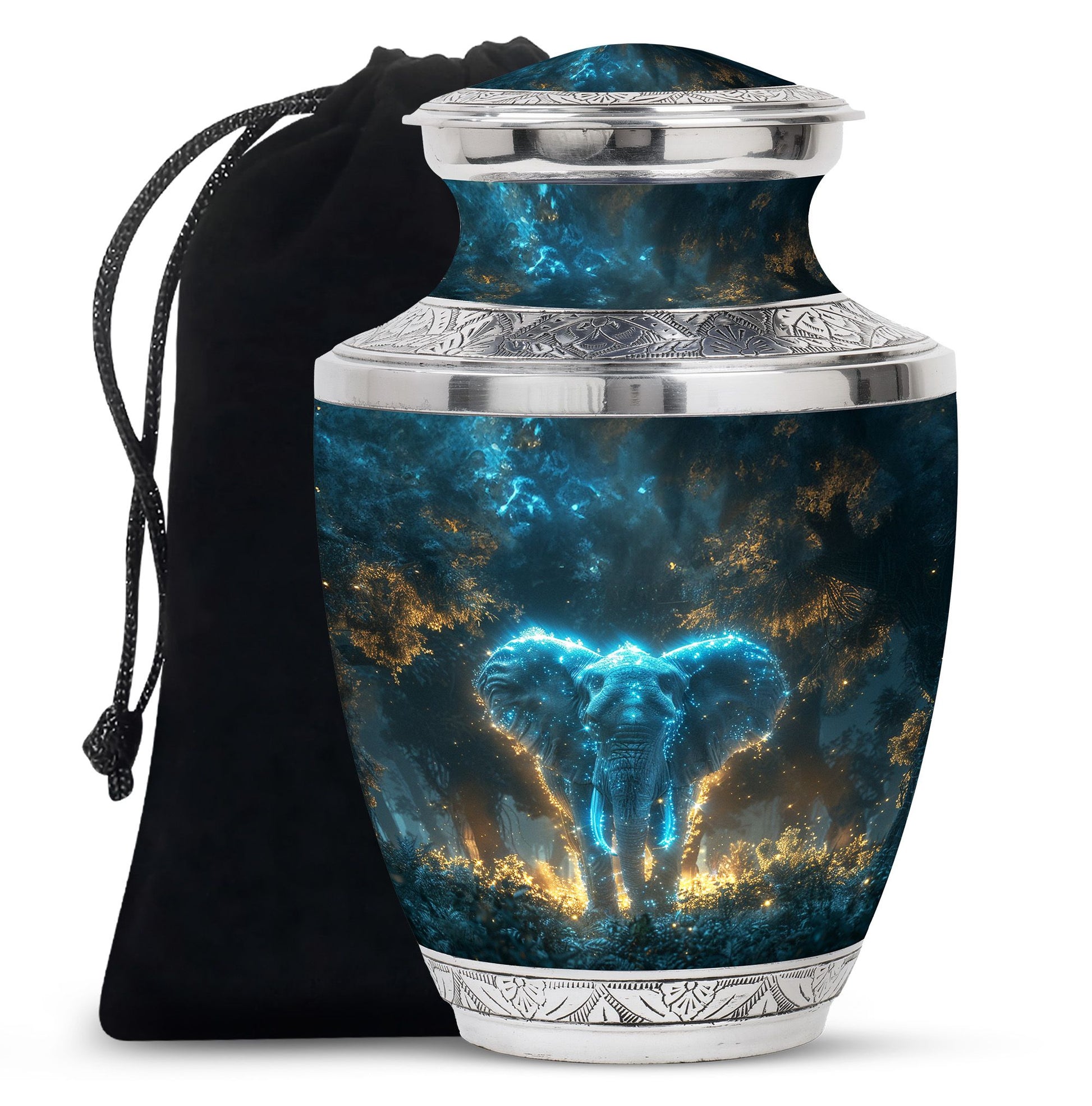 Blue Elephant Cremation Urn for Human Ashes - Cremation Urns For Adults