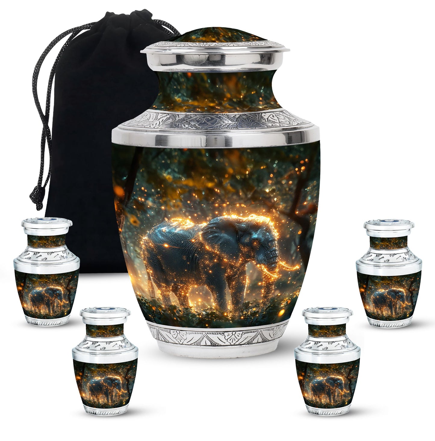 Personalized Elephant Cremation Urn for Men and Women - 10-inch, 200 cu in - Yatskia