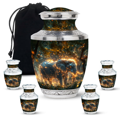 Personalized Elephant Cremation Urn for Men and Women - 10-inch, 200 cu in - Yatskia