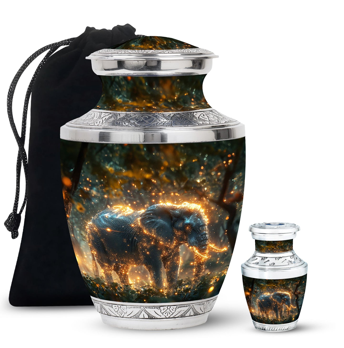 Personalized Elephant Cremation Urn for Men and Women - 10-inch, 200 cu in - Yatskia