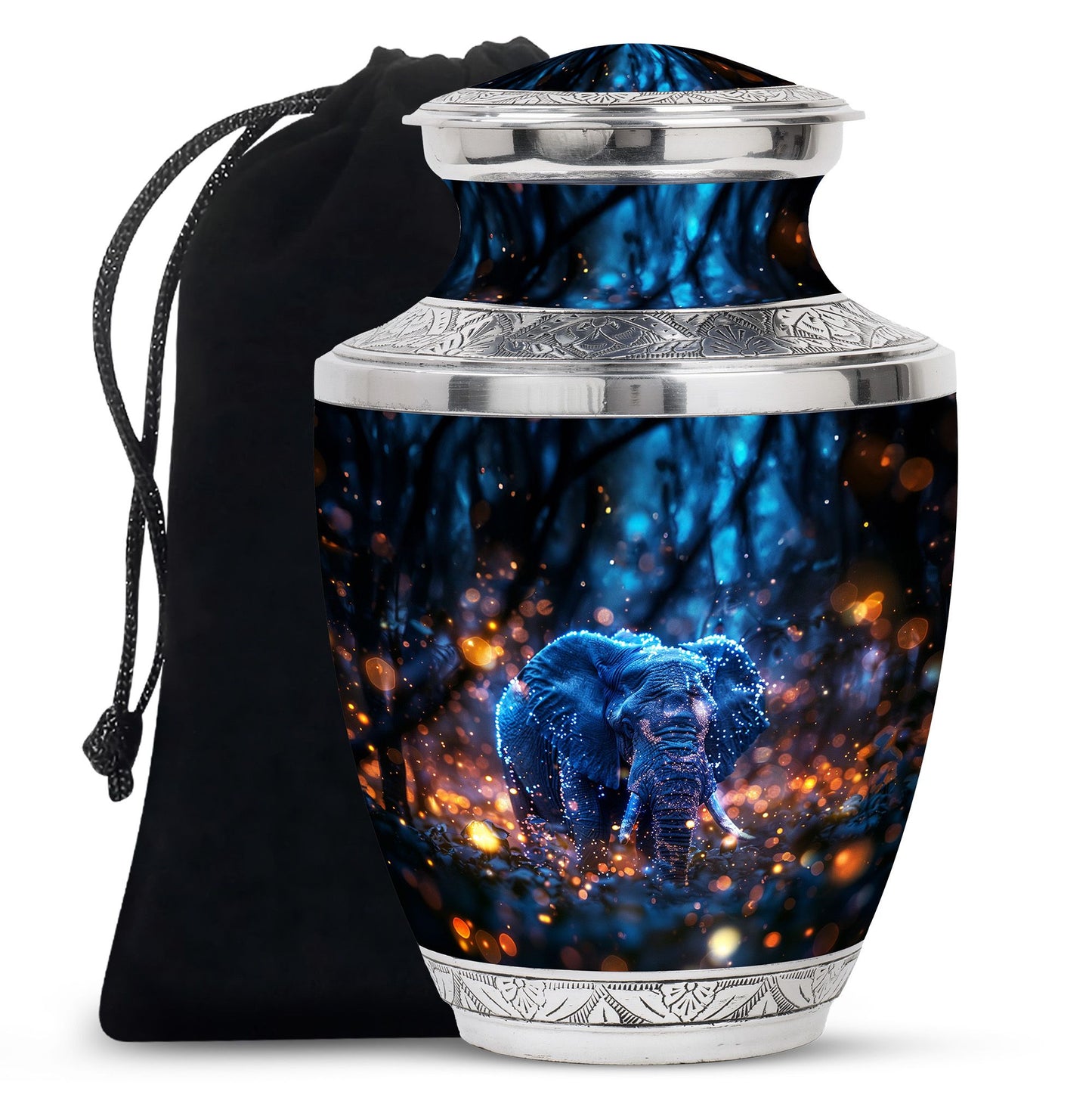 Personalized Elephant Cremation Urn for Human Ashes - 10-inch, 200 cu in - Yatskia