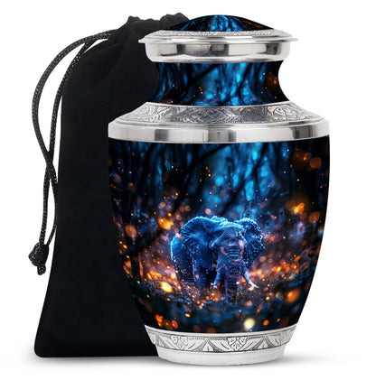 Personalized Elephant Cremation Urn for Human Ashes - 10-inch, 200 cu in - Yatskia