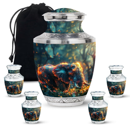 Personalized Elephant Cremation Urn for Women - 10-inch, 200 cu in - Yatskia