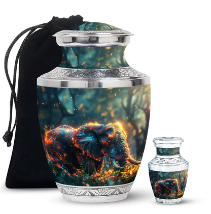 Personalized Elephant Cremation Urn for Women - 10-inch, 200 cu in - Yatskia
