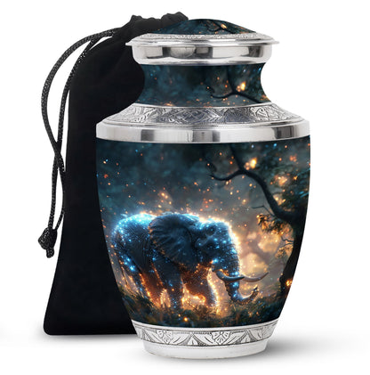 Personalized Elephant Cremation Urn for Men & Women - 10-inch, 200 cu in - Yatskia