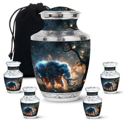 Personalized Elephant Cremation Urn for Men & Women - 10-inch, 200 cu in - Yatskia