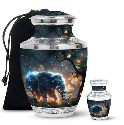 Personalized Elephant Cremation Urn for Men & Women - 10-inch, 200 cu in - Yatskia