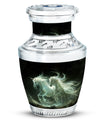 White Unicorn Black Urn - Cremation Urns For Adult Ashes Women