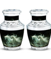 White Unicorn Black Urn - Cremation Urns For Adult Ashes Women
