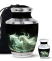 White Unicorn Black Urn - Cremation Urns For Adult Ashes Women