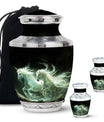 White Unicorn Black Urn - Cremation Urns For Adult Ashes Women