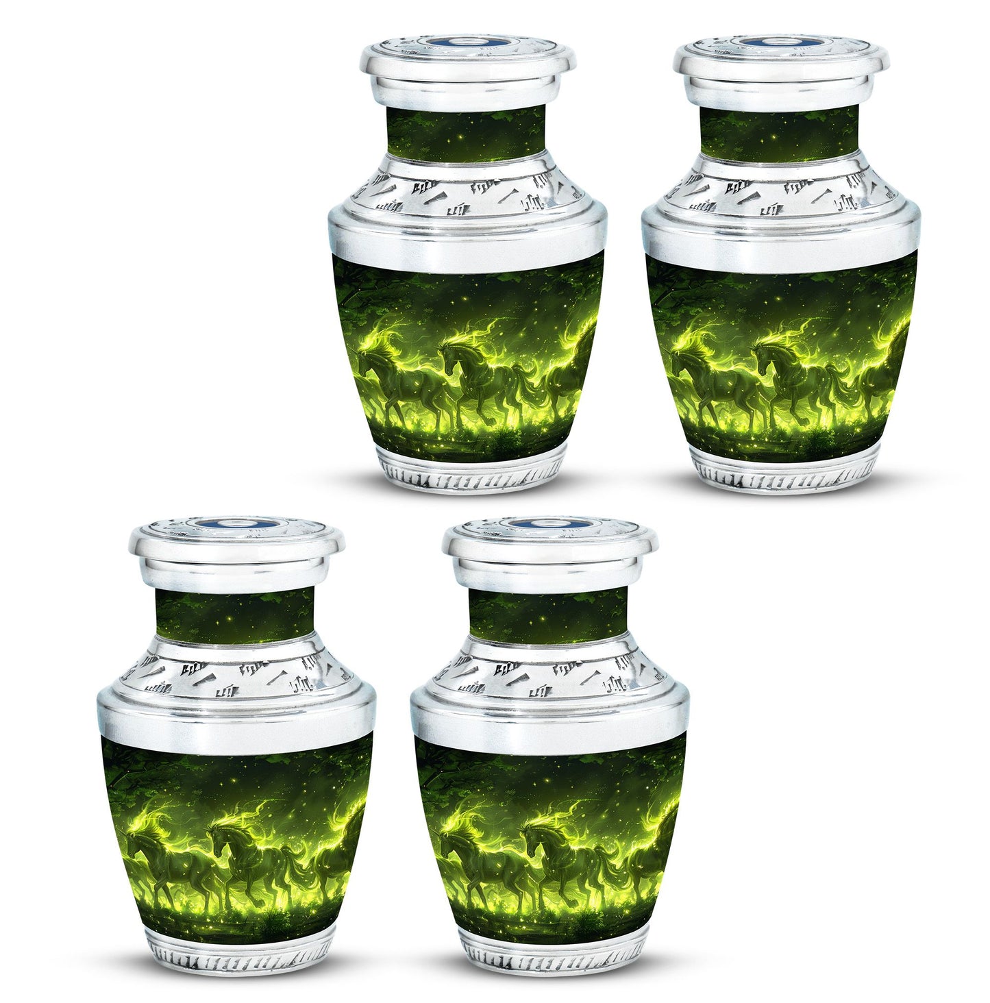 Green Personalized Unicorn Cremation Urn for Women - 10-inch, 200 cu in - Yatskia