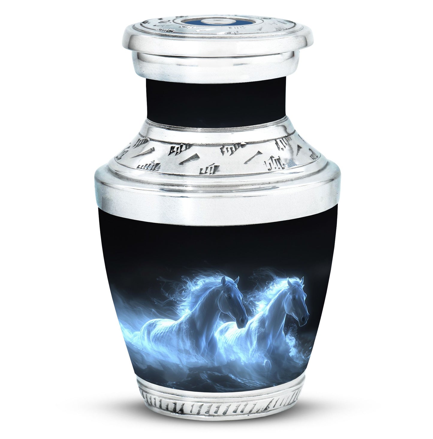 White Personalized Horse Cremation Urn for Human Ashes - 10-inch, 200 cu in - Yatskia