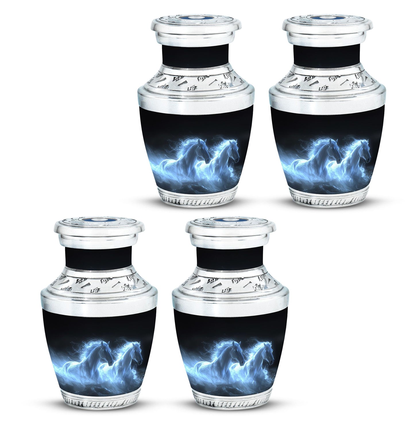 White Personalized Horse Cremation Urn for Human Ashes - 10-inch, 200 cu in - Yatskia