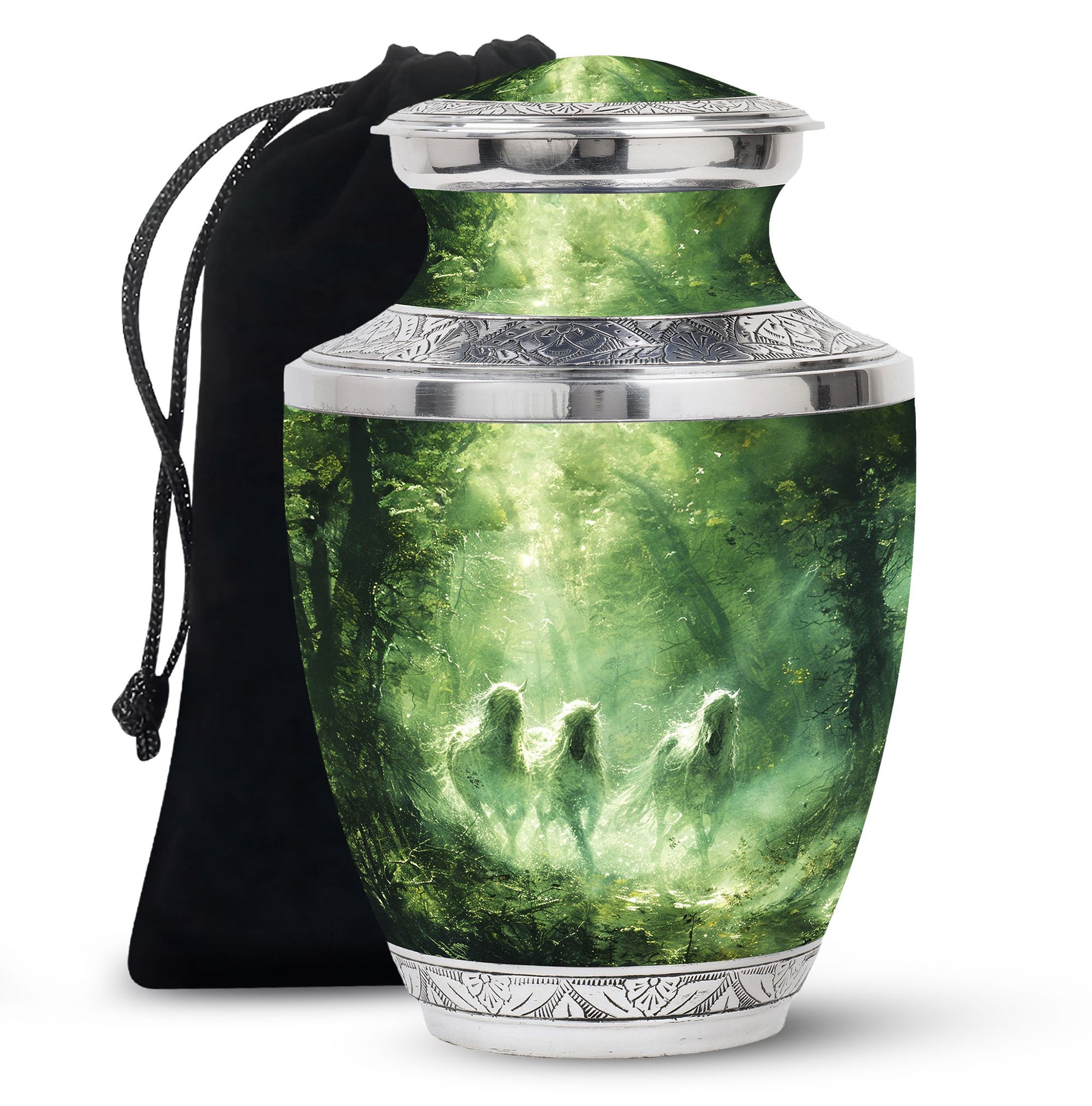 Unicorn In Forest Urn - Large Urn For Ashes For Women