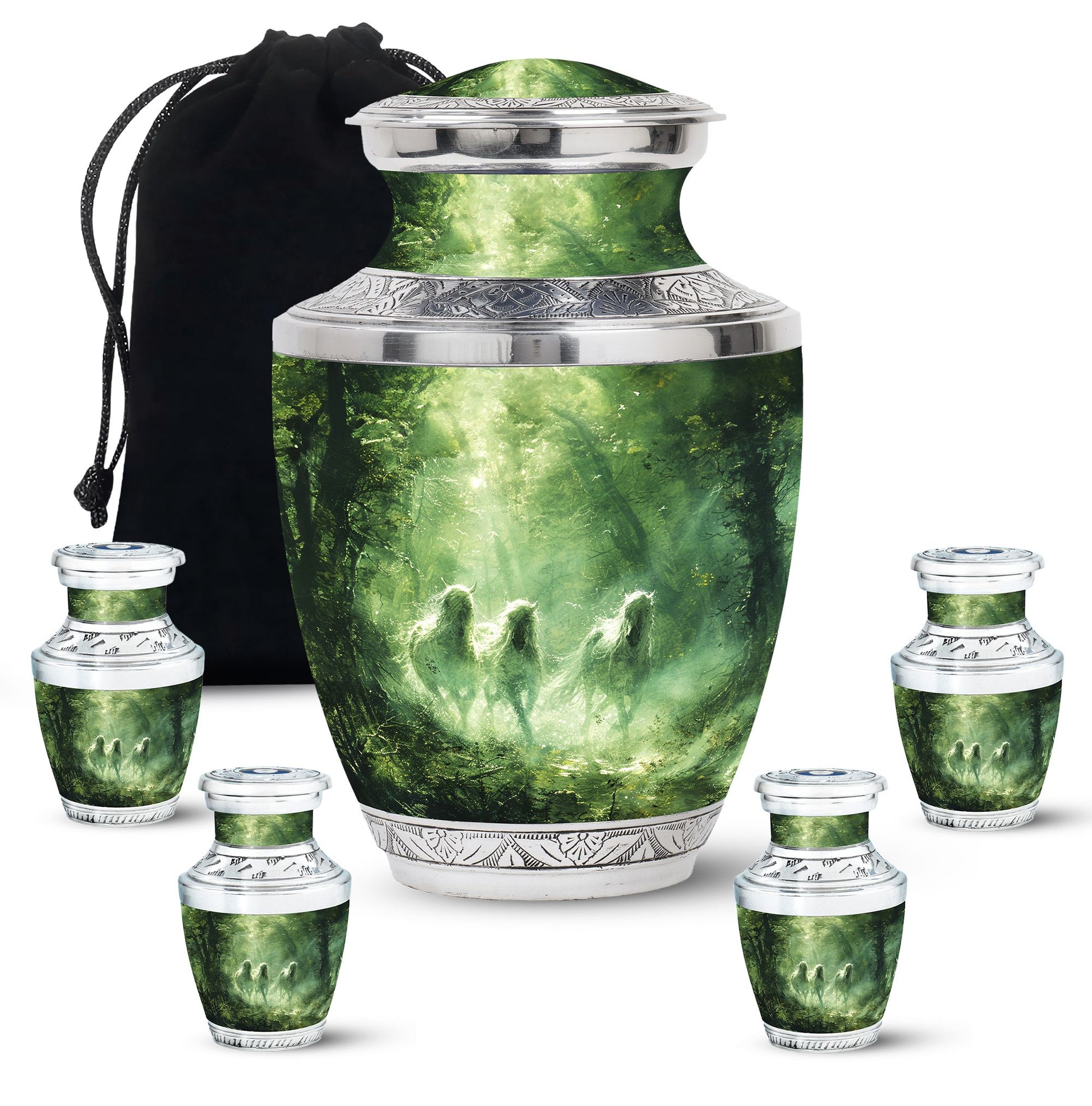 Unicorn In Forest Urn - Large Urn For Ashes For Women
