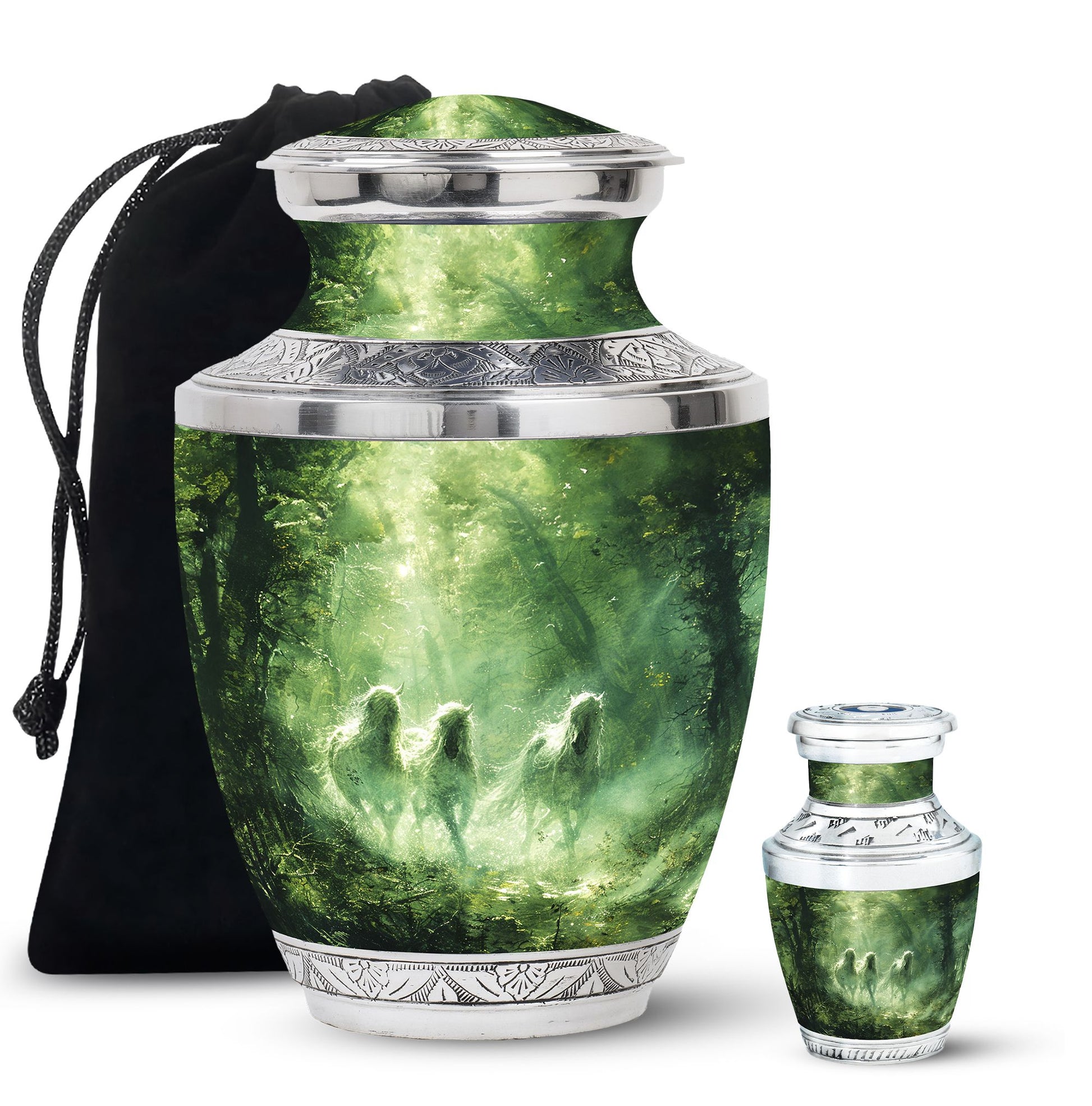 Unicorn In Forest Urn - Large Urn For Ashes For Women